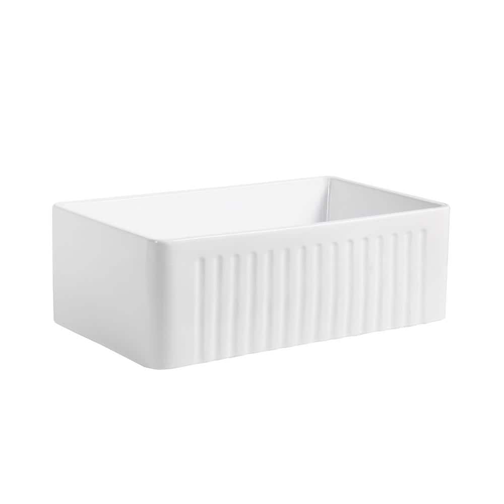Calabria 30'' White Fireclay Farmhouse Kitchen Sink