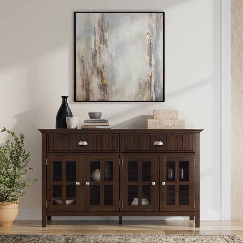 Acadian 60'' Brunette Brown Solid Wood Sideboard Buffet