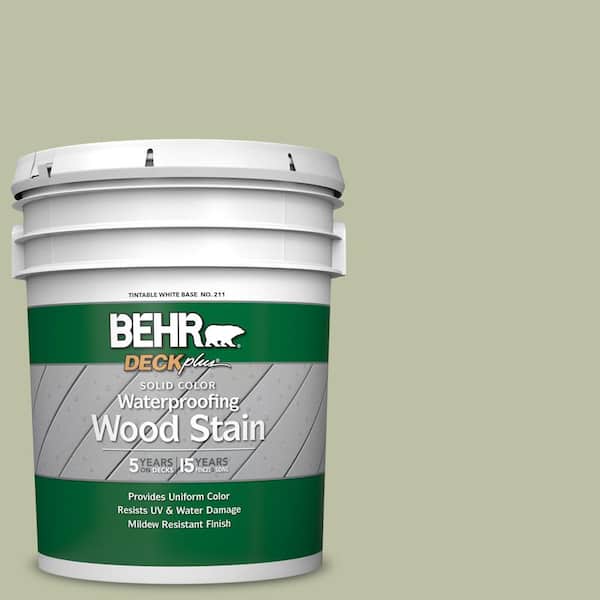 BEHR DECKplus 5 gal. #S370-3 Sage Brush Solid Color Waterproofing Exterior Wood Stain