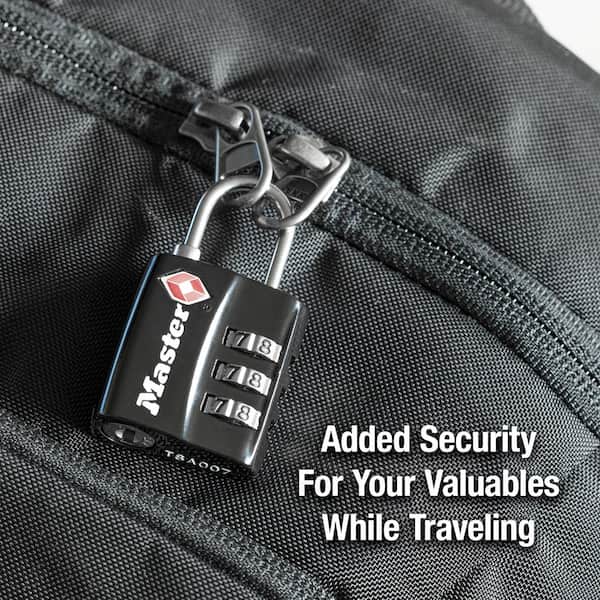 Master Lock TSA Approved Combination Luggage Lock, Resettable, Black  4680DBLKHC - The Home Depot