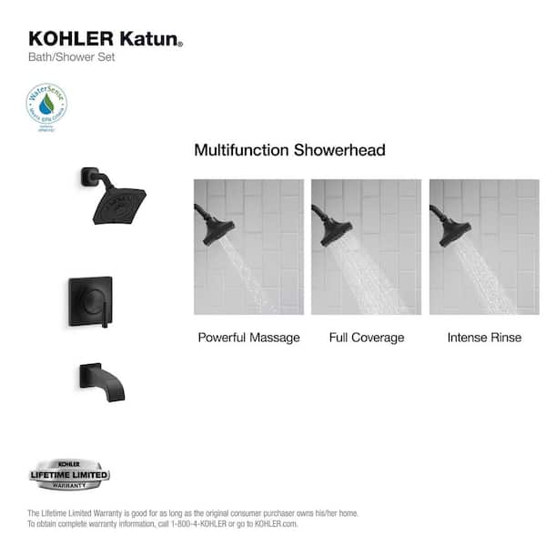 Katun Single-Handle 3-Spray Tub and Shower Faucet in Matte Black (Valve Included)