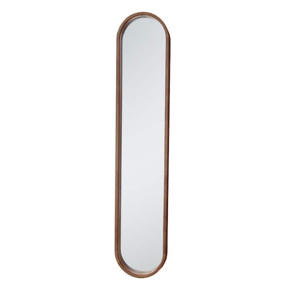 Miscool Anky Brown 9.5 in. W x 47.2 in. H Decorative Wall Mirror Rubber Framed Mirror