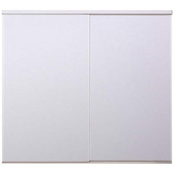 Series 325 60 in. x 80 in. Bright White Steel Frameless Bypass Mirror Sliding Doors