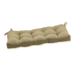 Solid Rectangular Outdoor Bench Cushion in Beige