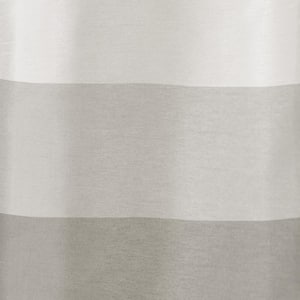 Chateau Dove Grey Stripe Light Filtering Grommet Top Curtain, 54 in. W x 96 in. L (Set of 2)