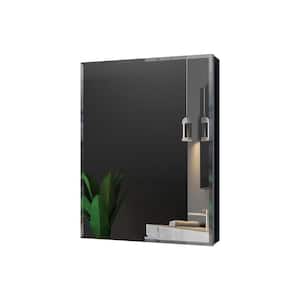 20 in. W x 26 in. H Rectangular Silver Aluminum Recessed or Surface Mount Medicine Cabinet with Mirror