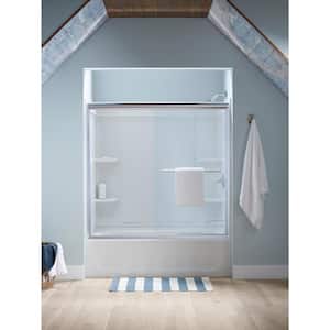Ensemble Alcove 60 in. x 30 in. x 55 in. Fixed 3-Piece Direct-to-Stud Tub Surround in White