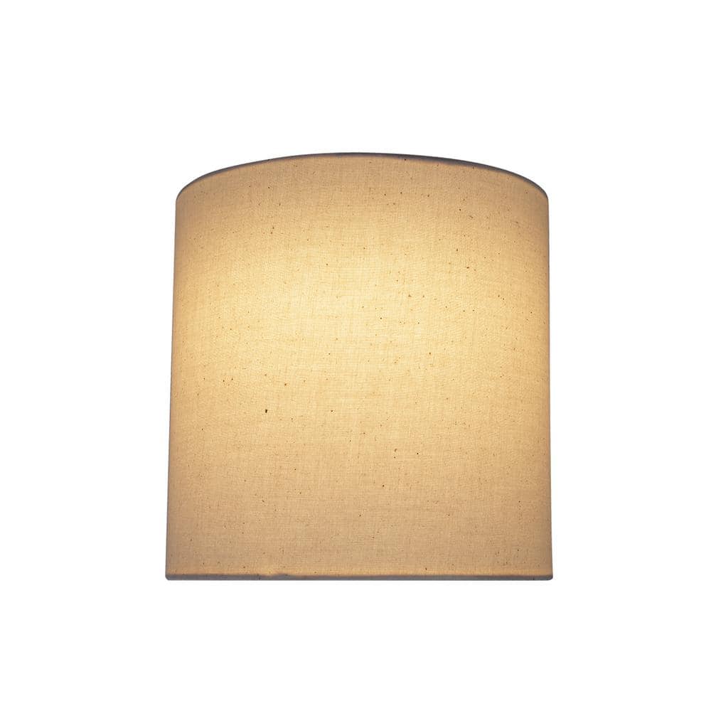 Aspen Creative 8'' Beige Cotton Drum Lamp Shade