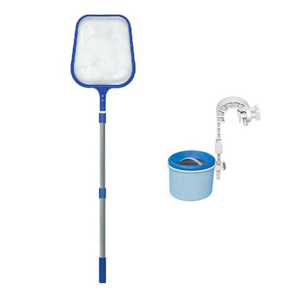 Intex Deluxe WallMounted Swimming Pool Surface Automatic Skimmer and Skimmer Net 28000E + 8051