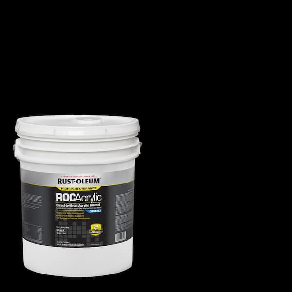Rust-Oleum 5 gal. ROC Acrylic  3800 DTM OSHA Flat Black Interior/Exterior Enamel Paint