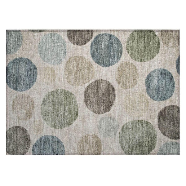 Chantille Machine Washable Indoor/Outdoor Abstract ACN2062 Khaki 1 ft. 8 in. x 2 ft. 6 in. Accent Rug