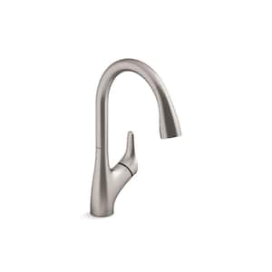 Rival Single Handle 2-Spray Patterns Pull-down kitchen sink faucet in Vibrant Stainless