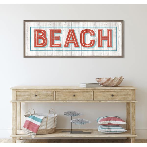 Melissa Van Hise Vintage Beach Sign (Large) Framed Giclee Typography Art  Print 42 in. x 16 in. IP25494E - The Home Depot