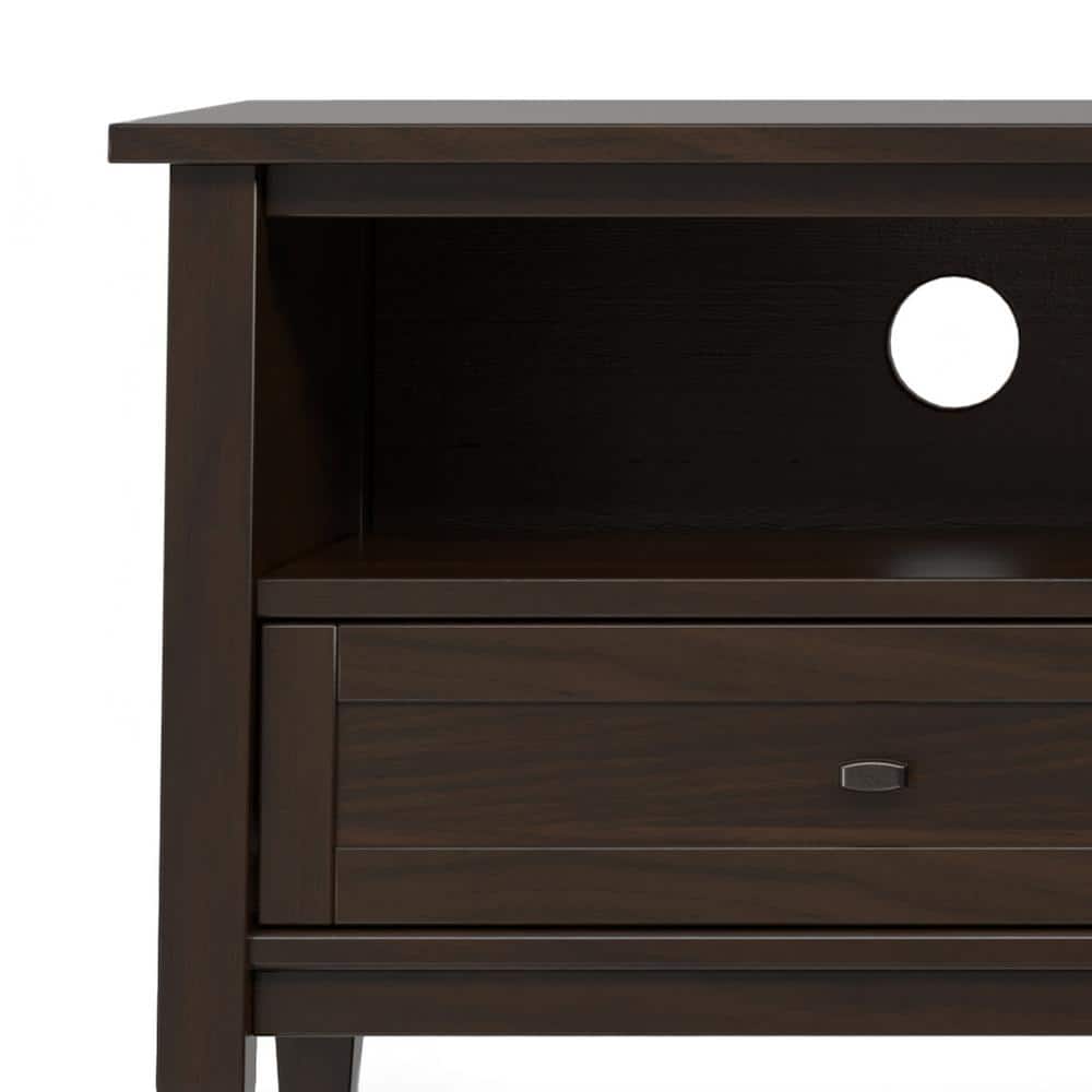 Tobacco Brown Solid Wood 72" TV Media Stand with Cabinet