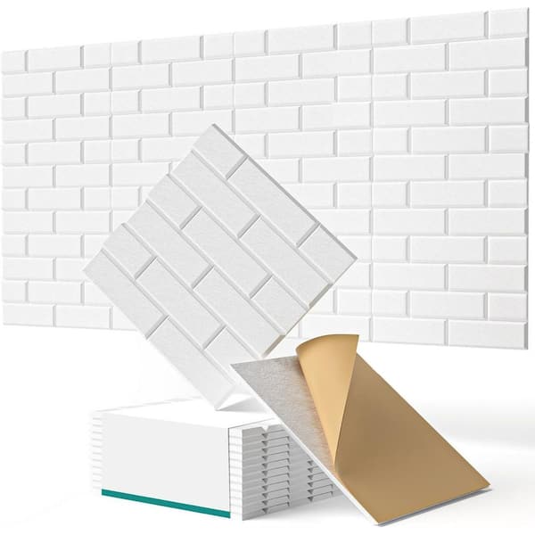 0.4 in. T x 1 ft. x 1 ft. White Polyester Fiber Sound Absorbing Panel 12-Pack Foam