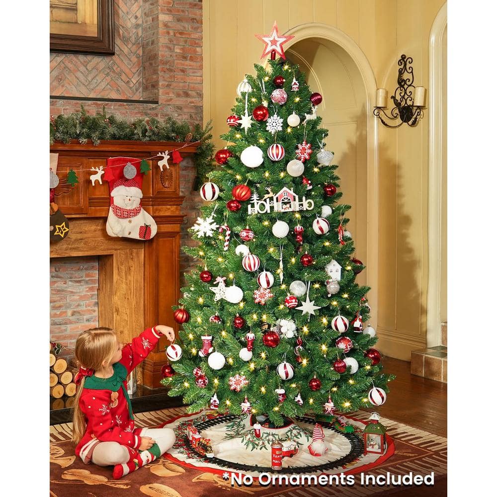 6.5 ft. Prelit Christmas Tree with Color Changing LED Lights 8-Modes, Artif