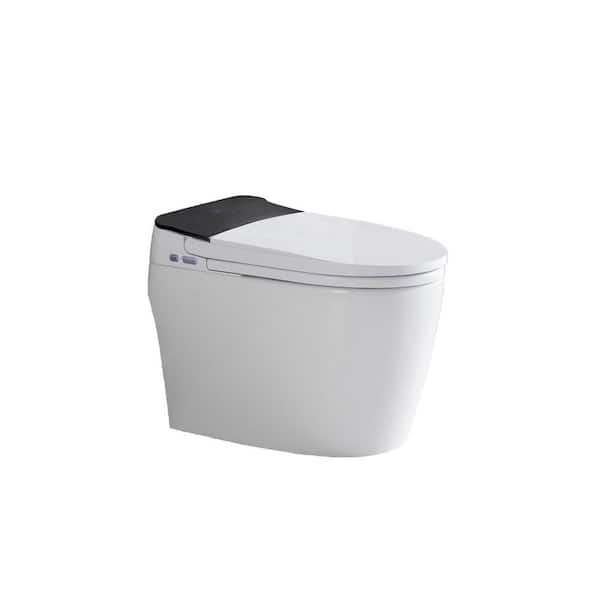 Elongated Smart Bidet Toilet 1.28 GPF in White with Off-Seat Flushing,Heated Seat,Warm Water & Dryer,Versatile Washing