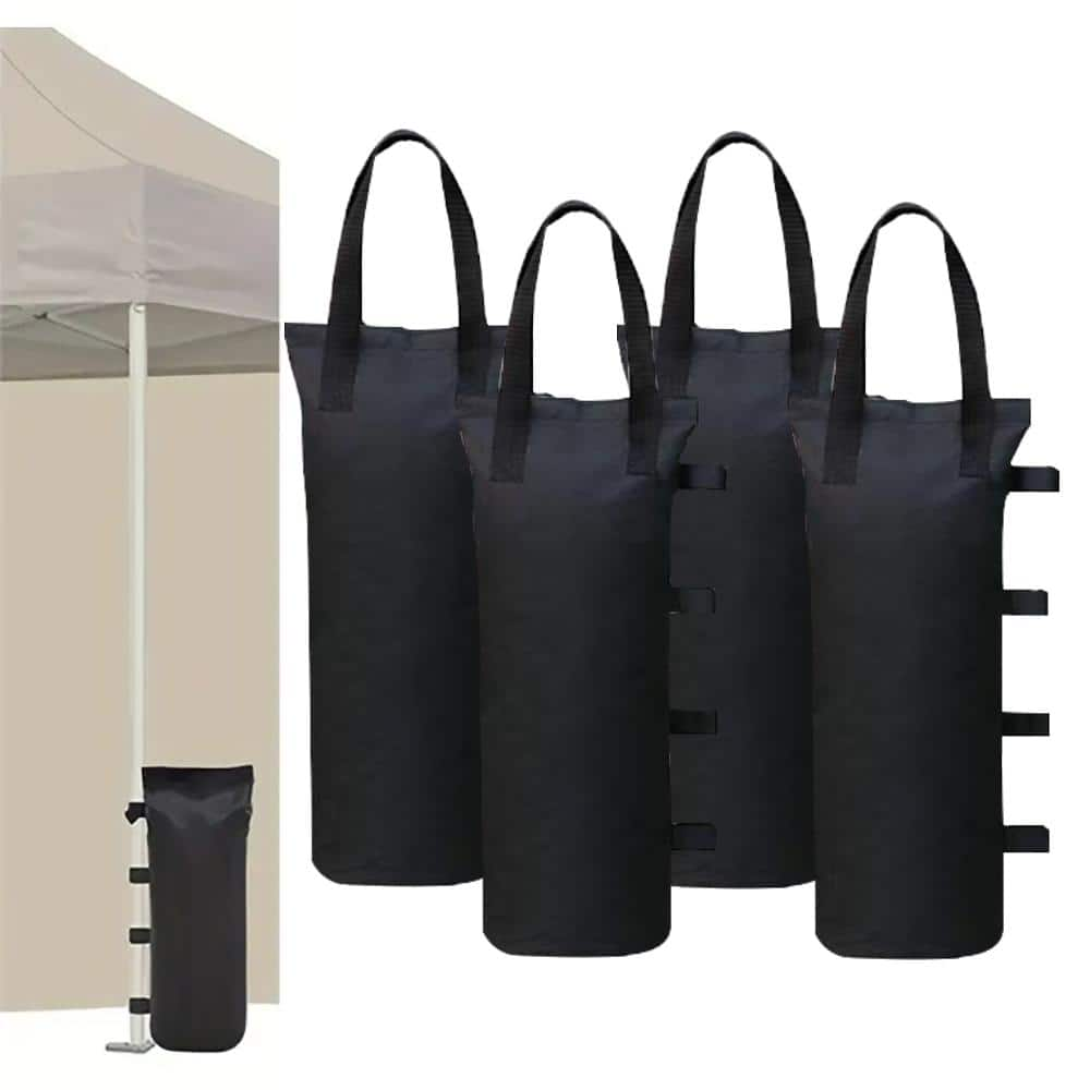 Wellco 5.12 in. x 19.69 in. Black Canopy Sand Bags Portable Polyester ...