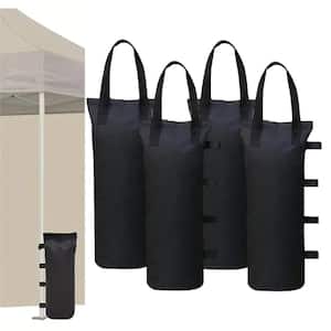 5.12 in. x 19.69 in. Black Canopy Sand Bags Portable Polyester Sandbag Canopy Weights for Canopy Tent 4-Pack
