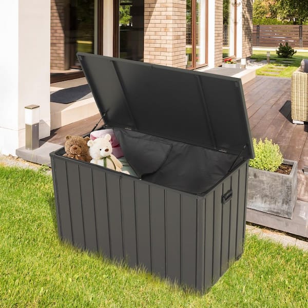 50 in. W x 25 in. D x 23 in. H Dark Gray Metal Outdoor Storage Cabinet