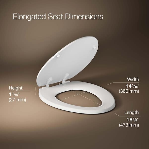 KOHLER Stonewood Elongated Closed Front Toilet Seat in White