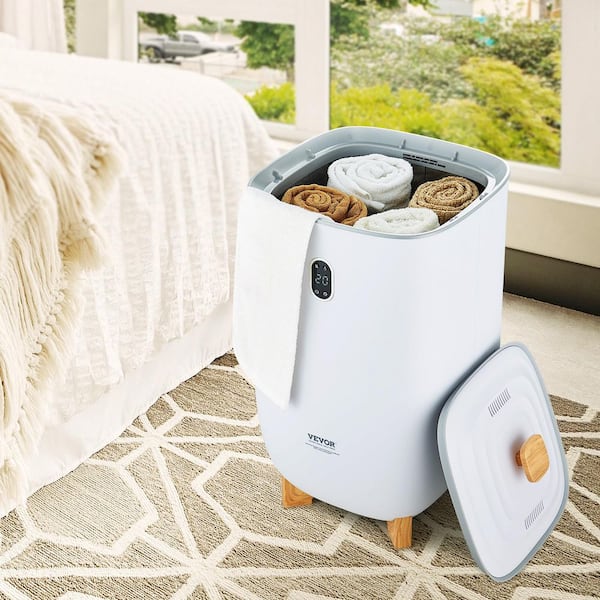 Towel Warmer 35L, Towel Warmer Bucket Drying Modes 2-5h, Heating 20-90 Min Off, Single LED Screen Electric Plug-ln White