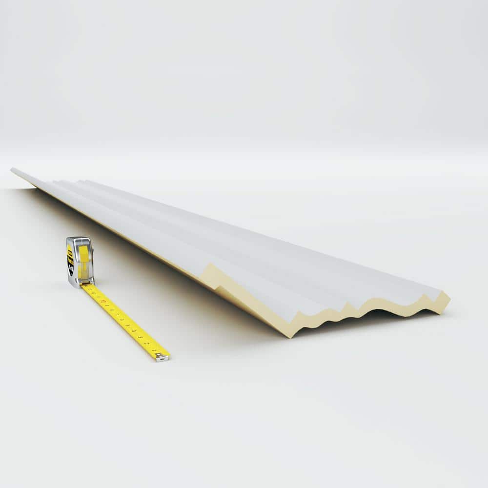 Primed Geometric Polyurethane Crown Moulding Sample, 12" Length