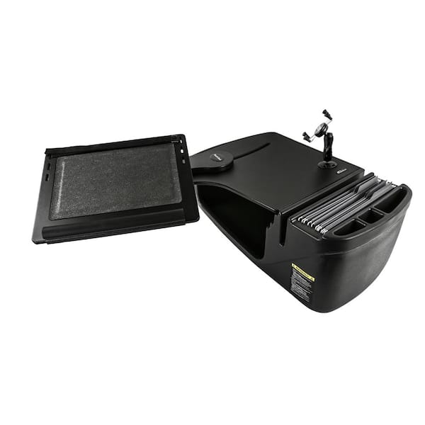 AutoExec Reach Desk Front Seat in Black with Built-In Power Inverter and Phone Mount