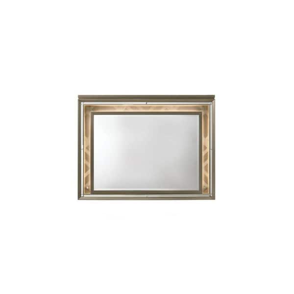 HomeRoots 49 in. W x 37 in. H Wood Gold Vanity Mirror