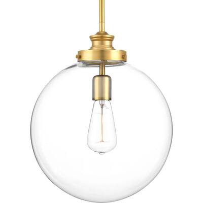 Penn 1-Light Natural Brass Large Pendant with Clear Glass
