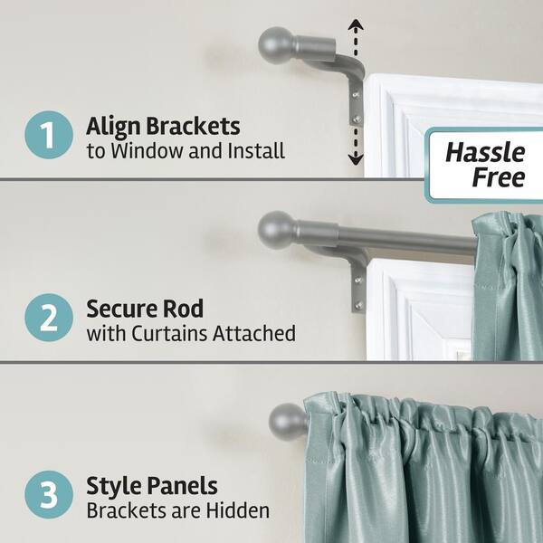 Zenna Home Smart Rods No Measuring Easy, How To Hang Cafe Curtain Rods