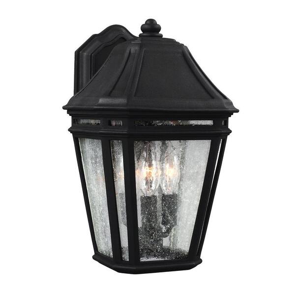 Generation Lighting Londontowne 3-Light Black Outdoor 13.75 in. Wall Lantern Sconce