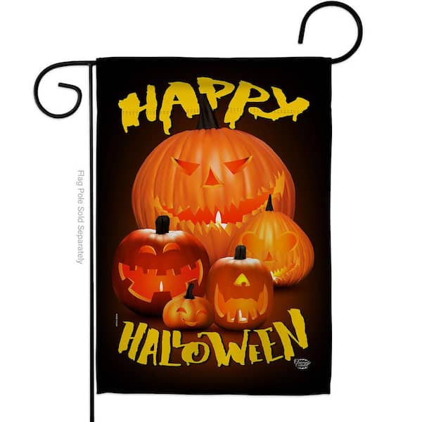Ornament Collection 13 in. x 18.5 in. Halloween Pumpkin Patch Garden Flag Double-Sided Fall Decorative Vertical Flags