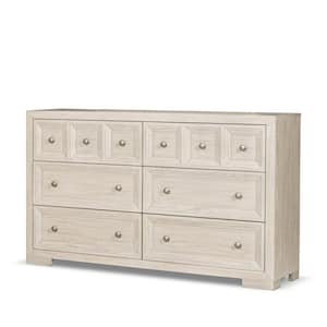 Flonnin Modern Classic Tawny Brown 6 Drawer 62 in. Wide Dresser with Cedarwood-Lined Bottom Drawers