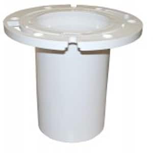 7 in. O.D. Plumbfit PVC Closet (Toilet) Flange with Adj. Plastic Ring & 6 in. Shank for 3 in. or 4 in. Sch. 40 DWV Pipe