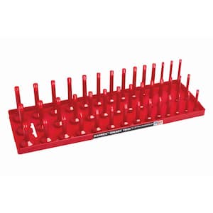 Standard Regular Semi-Deep Deep Socket Holder in Red 1/2 in. Drive