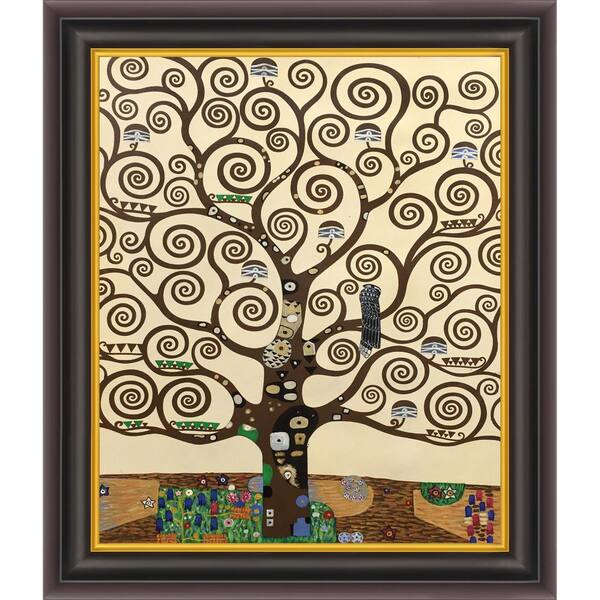LA PASTICHE Tree of Life by Gustav Klimt Opulent Framed Abstract Oil Painting Art Print 26 in. x 30 in.