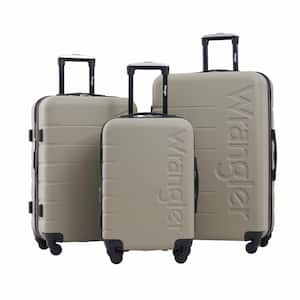 WRANGLER 3-Piece SILVER SAGE ROLLING HARDSIDE Luggage Set W/360° 8-WHEEL SYSTEM