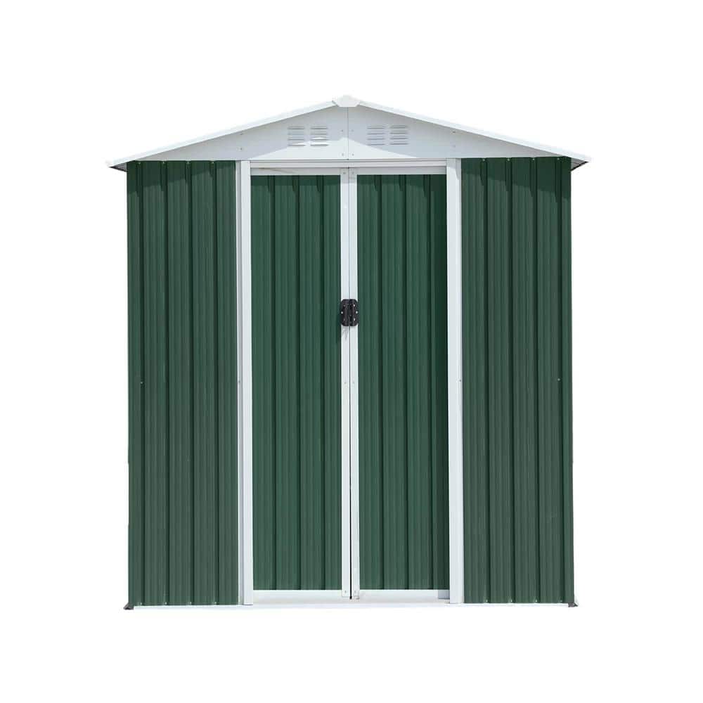 Zeus & Ruta 6 ft. x 4 ft. White and Green Aluminum Alloy Outdoor