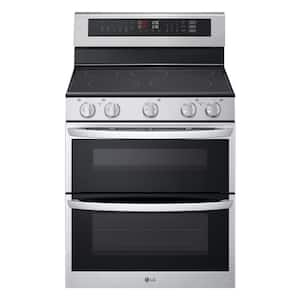 30 in. 7.3 cu. ft. 5 Element Smart Electric Double Oven Freestanding Range in Stainless Steel with ProBake Convection