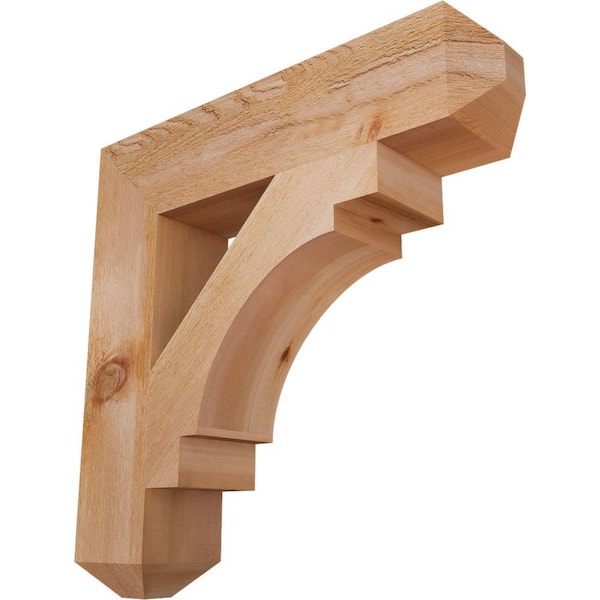 Ekena Millwork 6 in. x 28 in. x 28 in. Western Red Cedar Merced Craftsman Rough Sawn Bracket