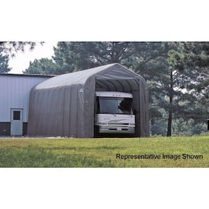 15 ft. W x 20 ft. D x 12 ft. H Steel and Polyethylene Garage Without Floor in Grey with Corrosion-Resistant Frame