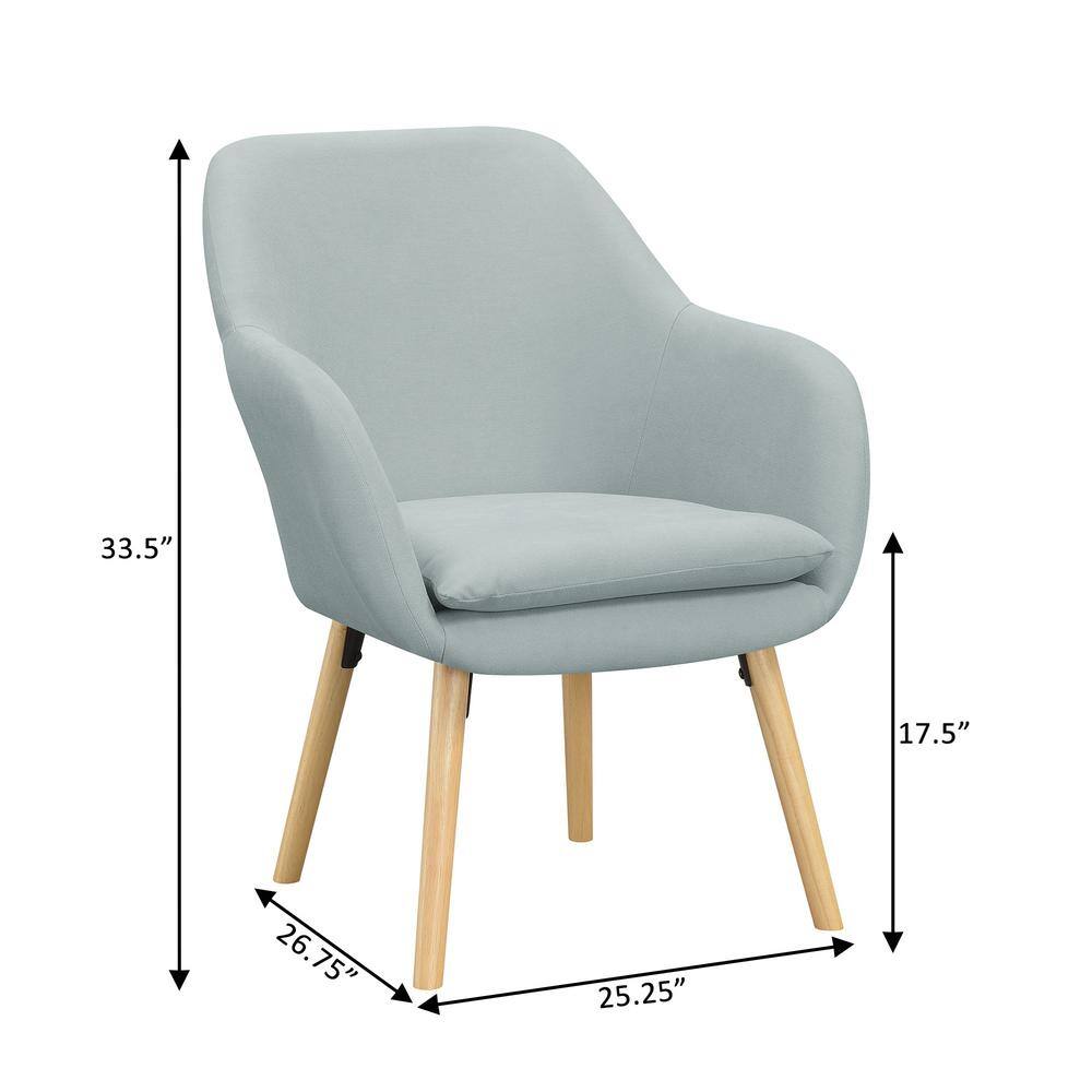 Charlotte Sea Foam Blue Velvet Wood Accent Chair