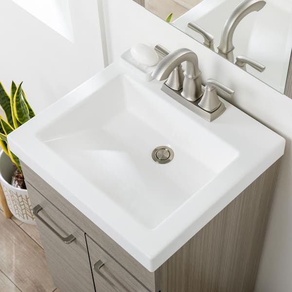 Glacier Bay Jayli 19 in. Single Sink Haze Bath Vanity with