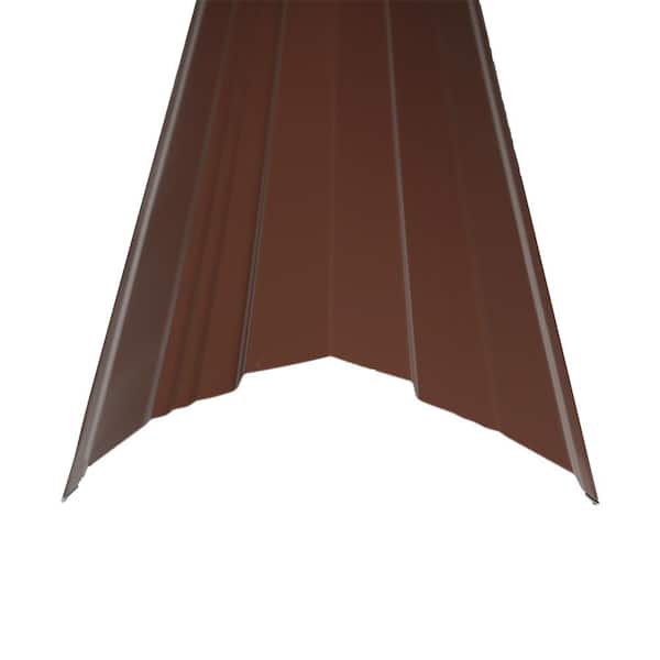 Metal Sales 10.5 ft. x 14 in. Brown Steel Universal Ridge Cap
