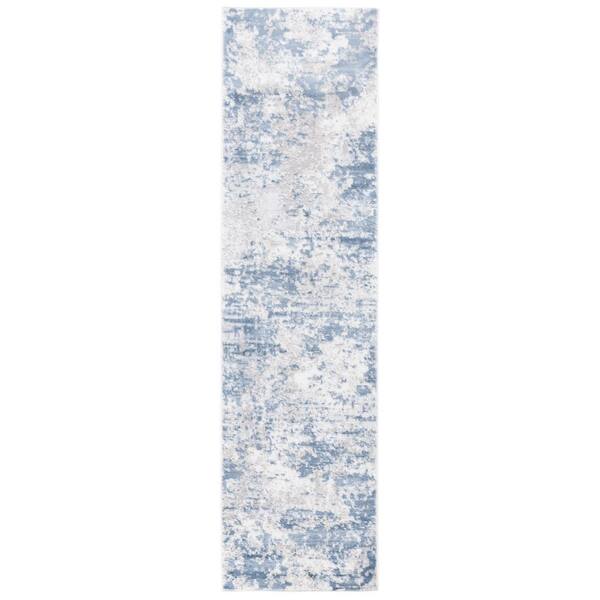 Amelia 2 ft. x 10 ft. Dark Blue/Gray Distressed Abstract Runner Rug