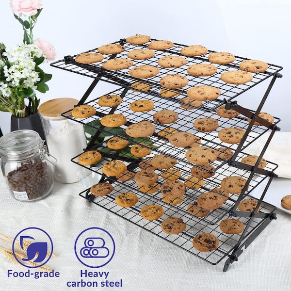 Adrinfly 4-Tier Collapsible Cooling Rack Adjustable Stackable