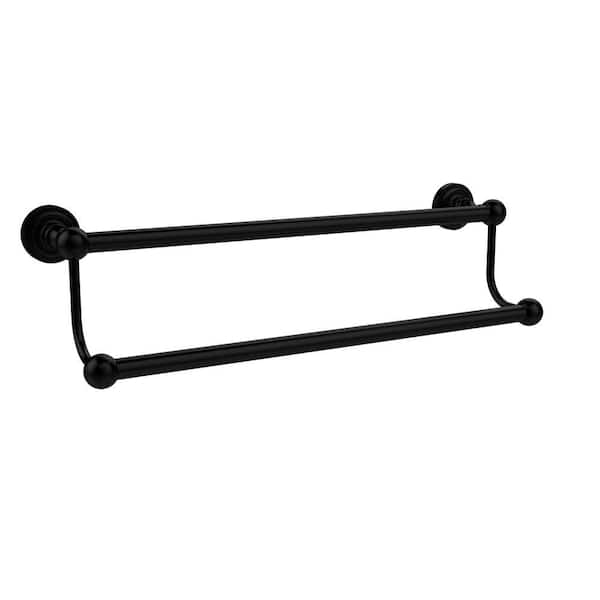 Allied Brass Dottingham Collection 24 in. Double Towel Bar in Matte Black