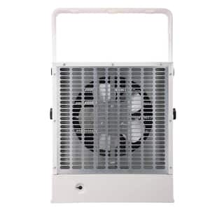 10000-Watt Forced Air Electric Ceiling Garage Heater with Remote Control, Timer and Overheat Protection, White