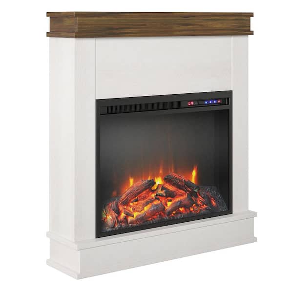 Freestanding Electric Fireplace, Rustic Electric Fireplace With Mantel